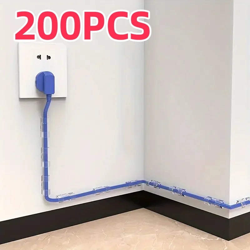 Transparent Cable Clips – Adhesive Wire Organizer for Home, Office & Desk Cable Management
