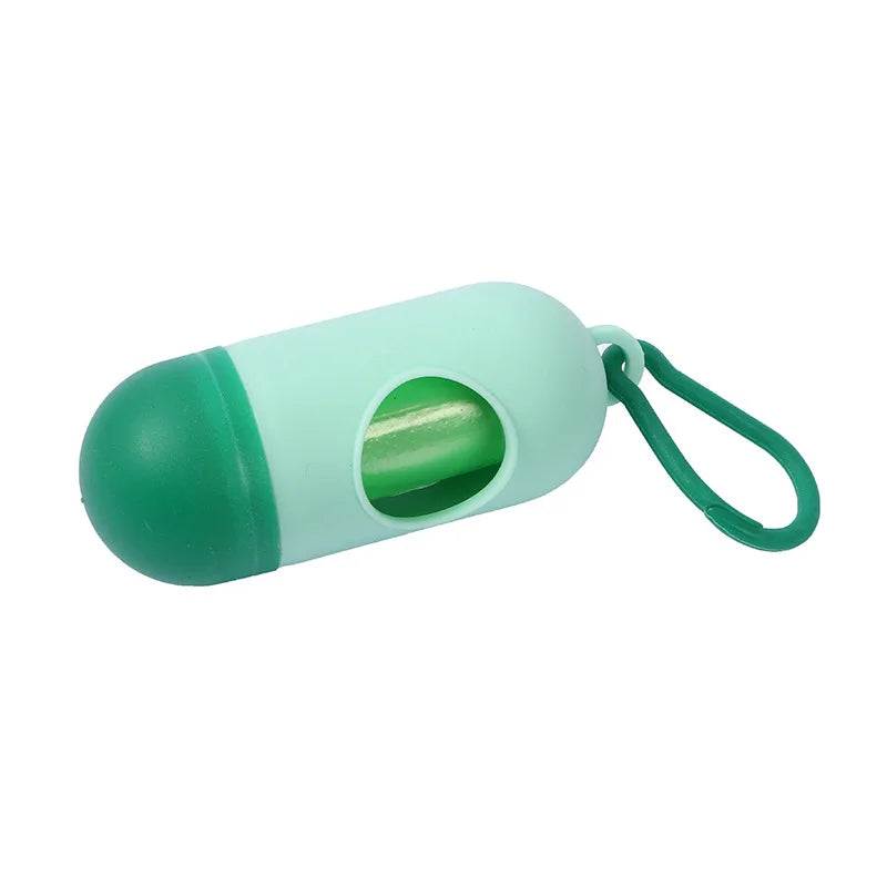 Portable Pet Waste Bag Dispenser – Bullet-Shaped Poop Bag Holder for Dog Walking & Outdoor Cleanup