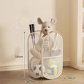 Large Capacity Toy Storage Basket – Portable Canvas Organizer Bin for Plush Toys, Laundry & Household Storage