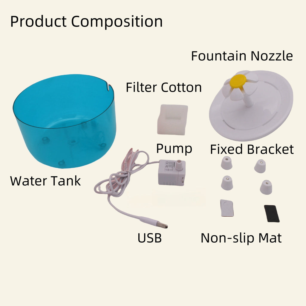 Fuente de Agua para Gatos, Dispensador de Agua Recirculante para Mascotas de 1.2L, Alimentado por USB, Silencioso, con Espuma de Filtro para Gatos y Perros Pequeños