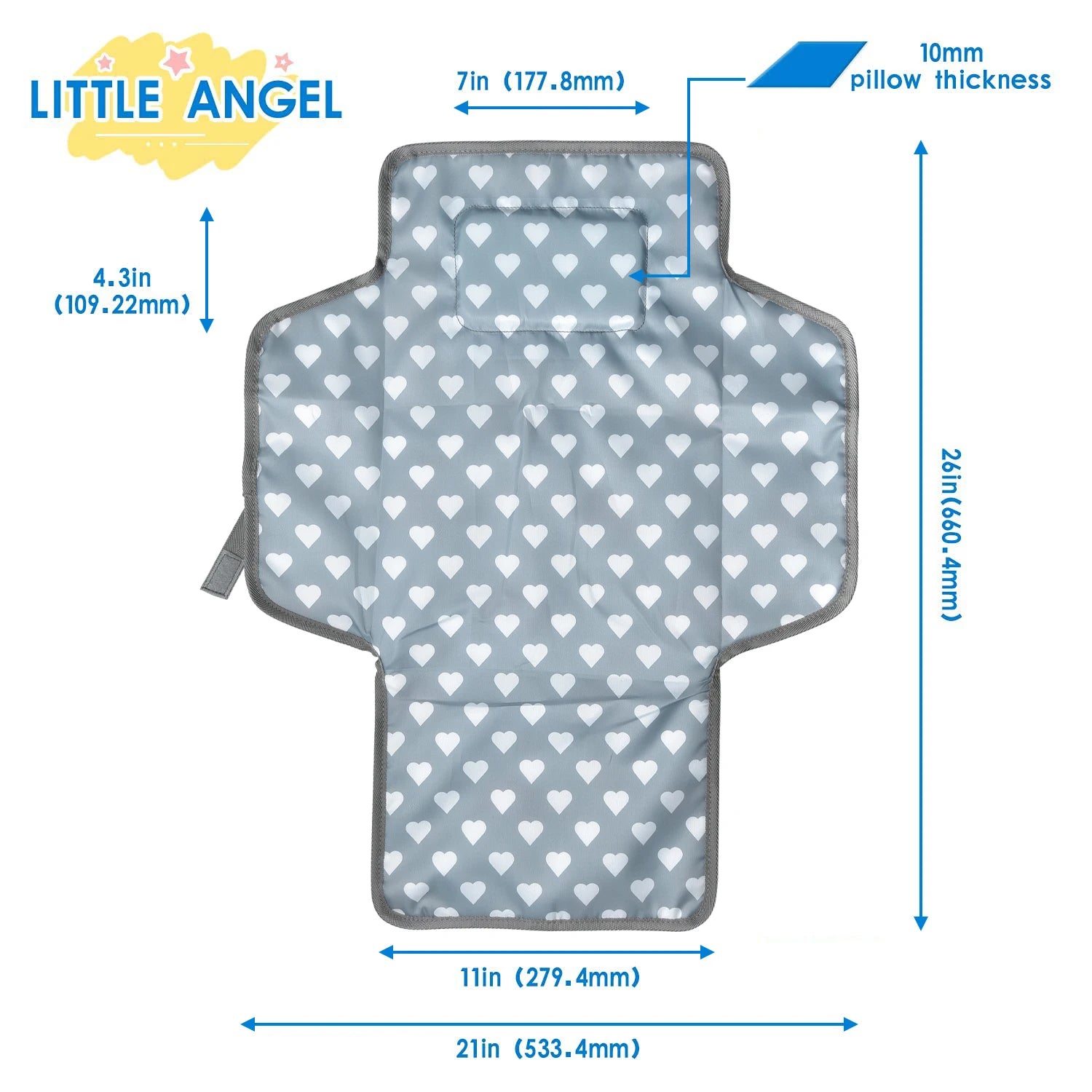 Waterproof Baby Changing Mat – Foldable Portable Diaper Changing Pad with Soft Padding, Reusable Infant Changing Station for Travel & Home