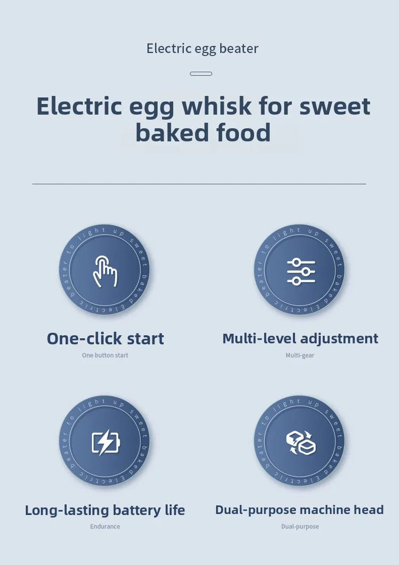 Espumador de Leche Eléctrico, Batidor de Huevos, Mezclador de Café y Leche Portátil Recargable de Doble Varilla de 3 Velocidades, Herramienta de Repostería, Espumador de Crema