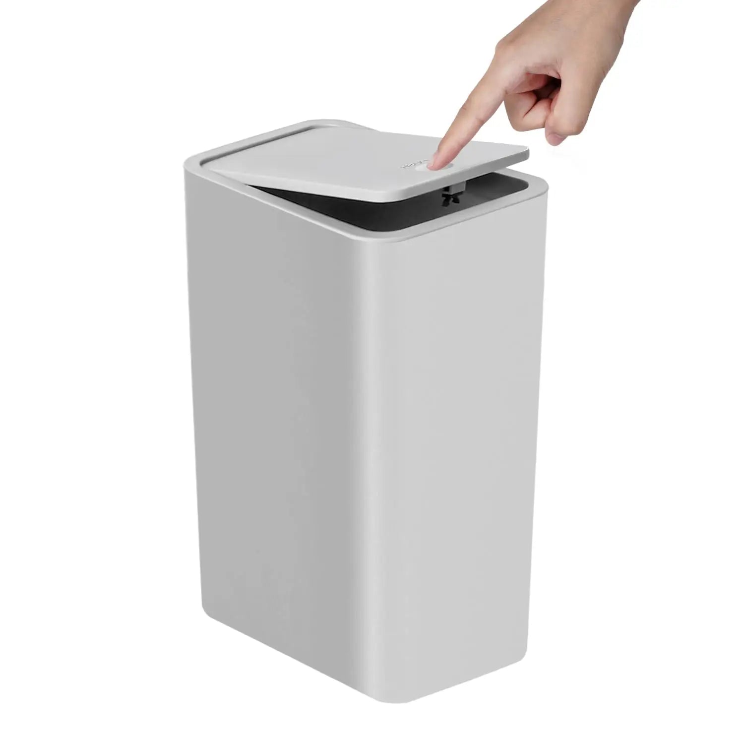 10L Bathroom Trash Can with Press Top Lid for Bedroom, Office & Small Spaces