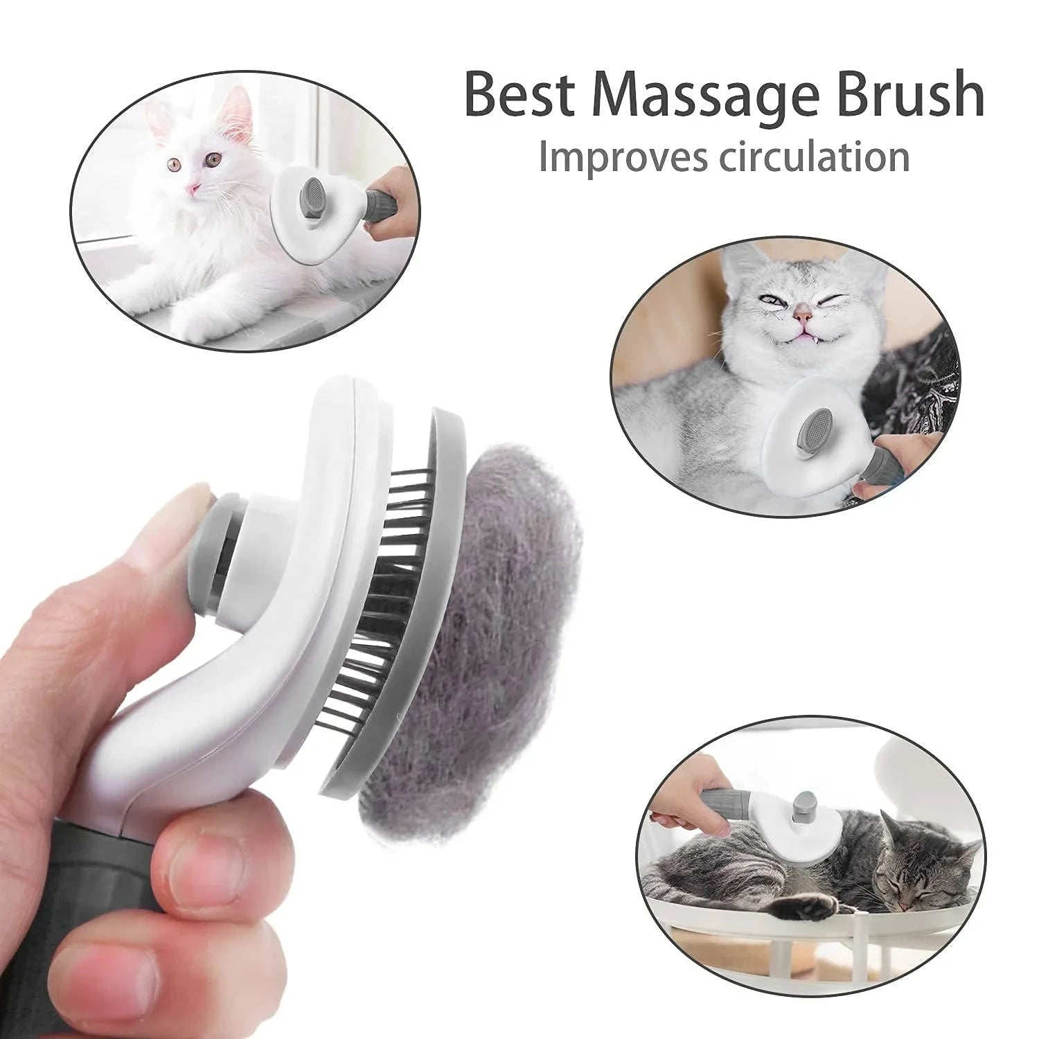 Cepillo para perros, peine para gatos, cepillo autolimpiante para quitar el pelo de mascotas para perros y gatos, herramientas de aseo para mascotas, peine desenredante, accesorios para perros