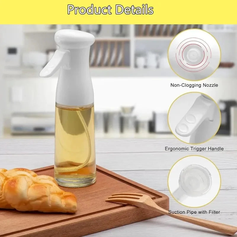 Pulverizador de aceite para cocinar - Botella pulverizadora dispensadora de aceite de oliva - Aceite y vinagre reutilizables aptos para uso alimentario, accesorios de cocina en botella pulverizadora