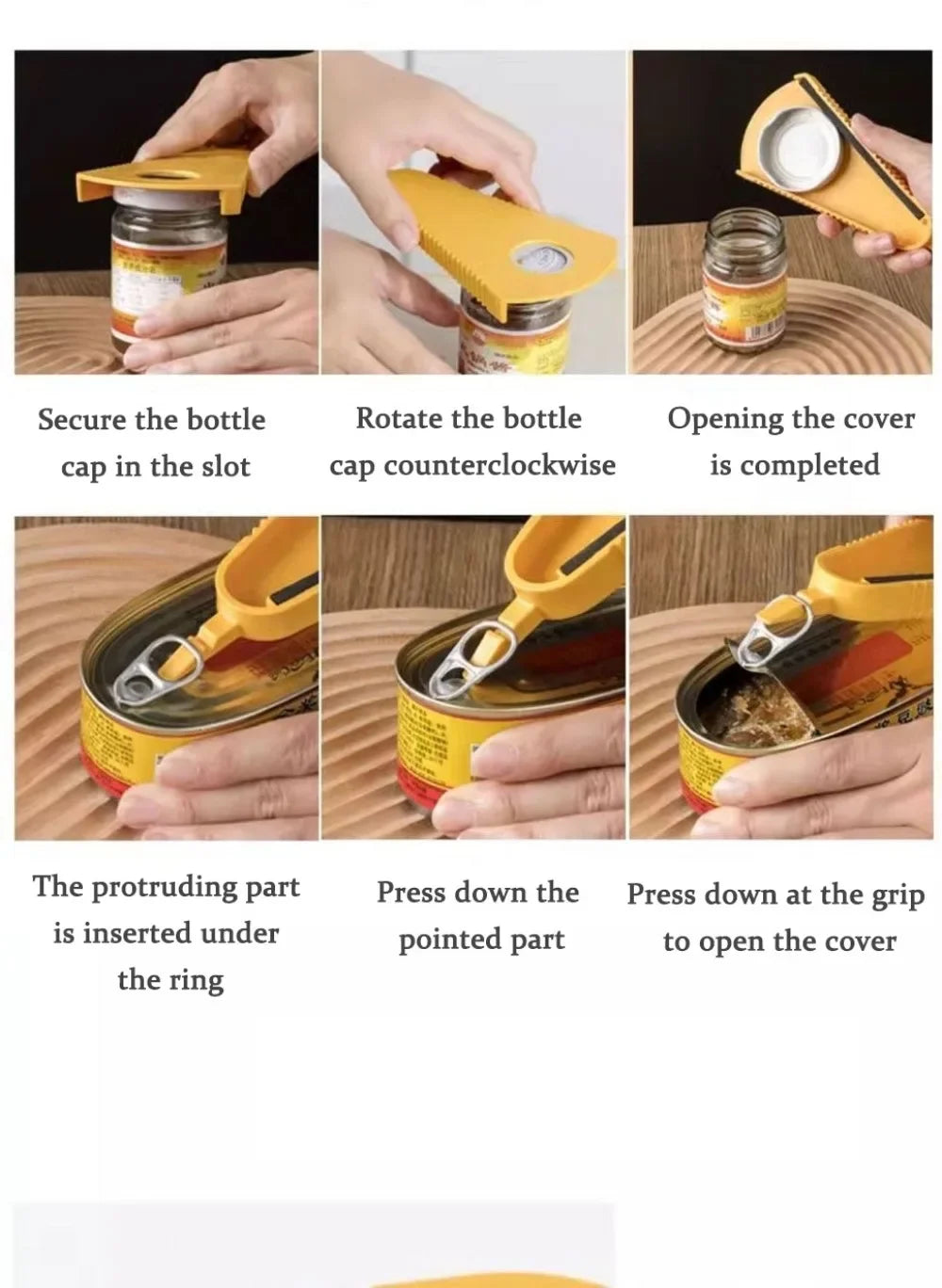 5-in-1 Multifunctional Can & Bottle Opener Tool for Jars, Caps and Kitchen Use