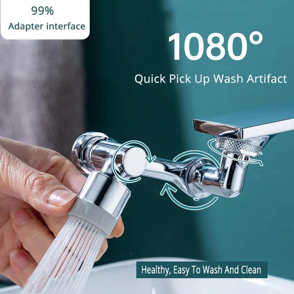 Extensor de Grifo Brazo Robótico ABS Modo Dual Simple Boquilla Giratoria Universal de 1080° para Lavabo de Baño