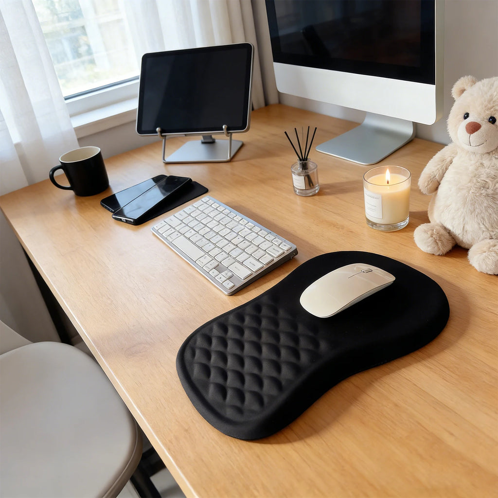 Alfombrilla de ratón ergonómica, antideslizante, con protuberancia de masaje, resistente al desgaste, cómoda, con soporte para la muñeca para PC, portátil y juegos