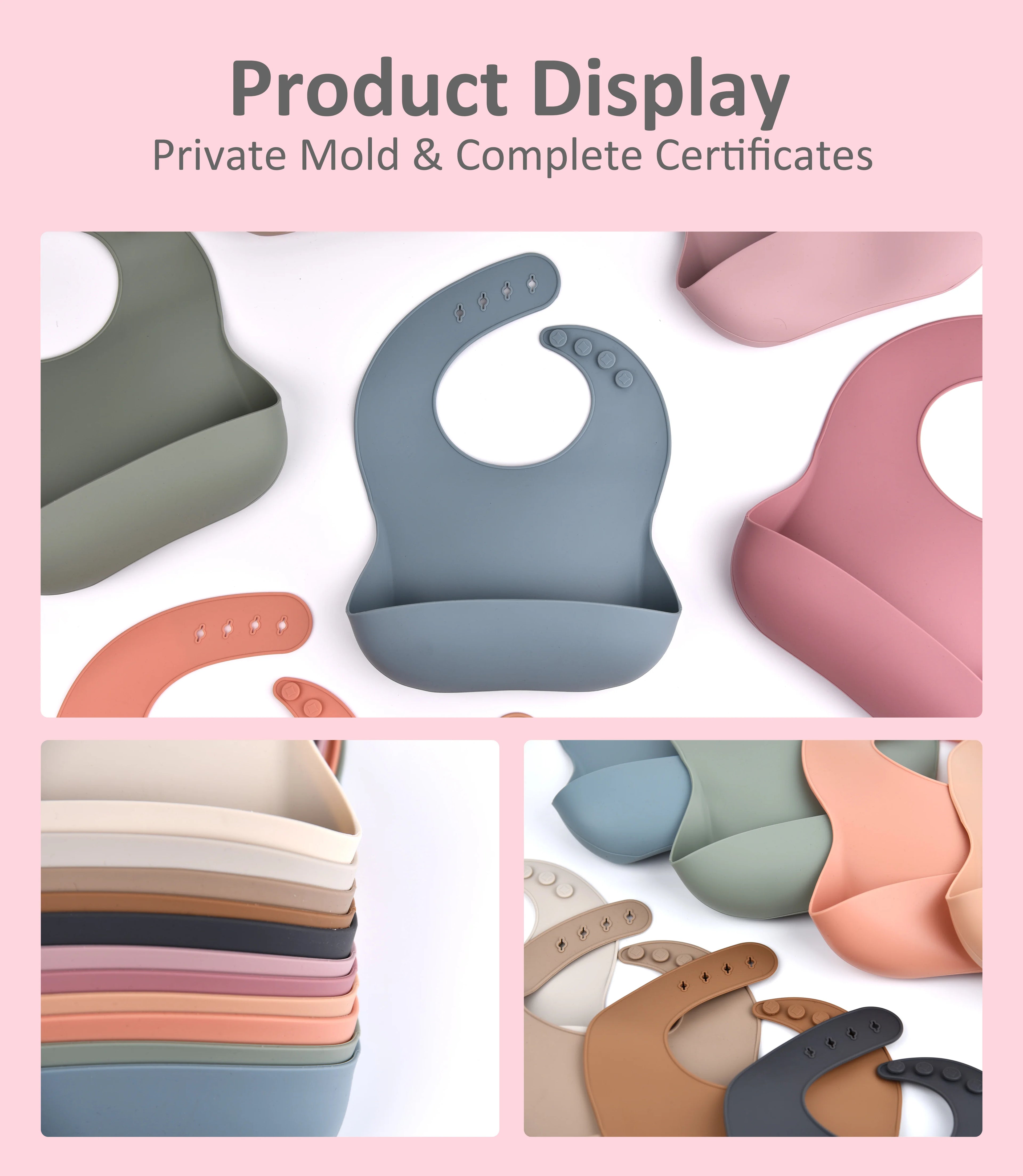 Silicone Baby Bib with Food Catcher – Waterproof Soft Feeding Bib for Infants, Adjustable Easy Clean Baby Bib