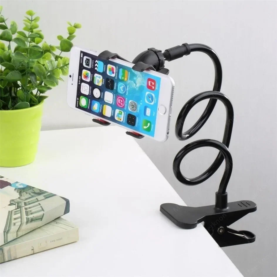 Flexible 360° Phone Holder – Adjustable Gooseneck Clip Mount for Desk & Bed