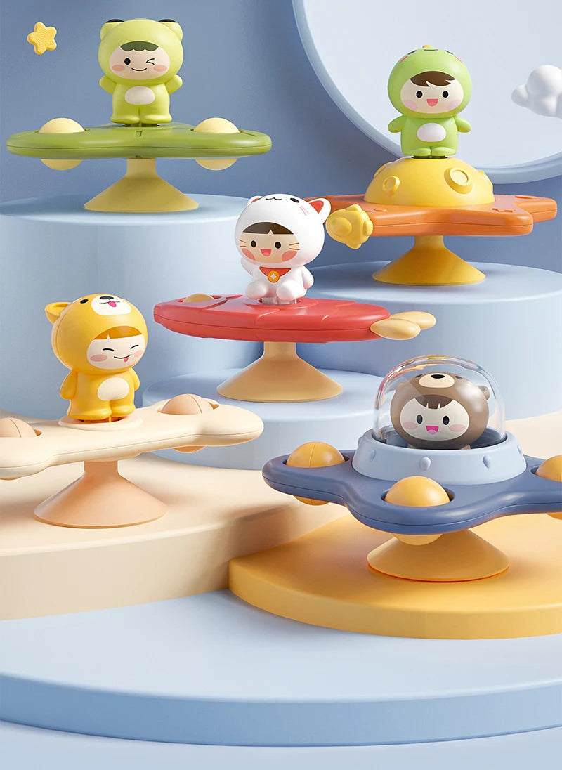 Montessori Suction Cup Spinner Toys – Sensory Spinning Bath & High Chair Toys for Toddlers and Babies Ages 3+