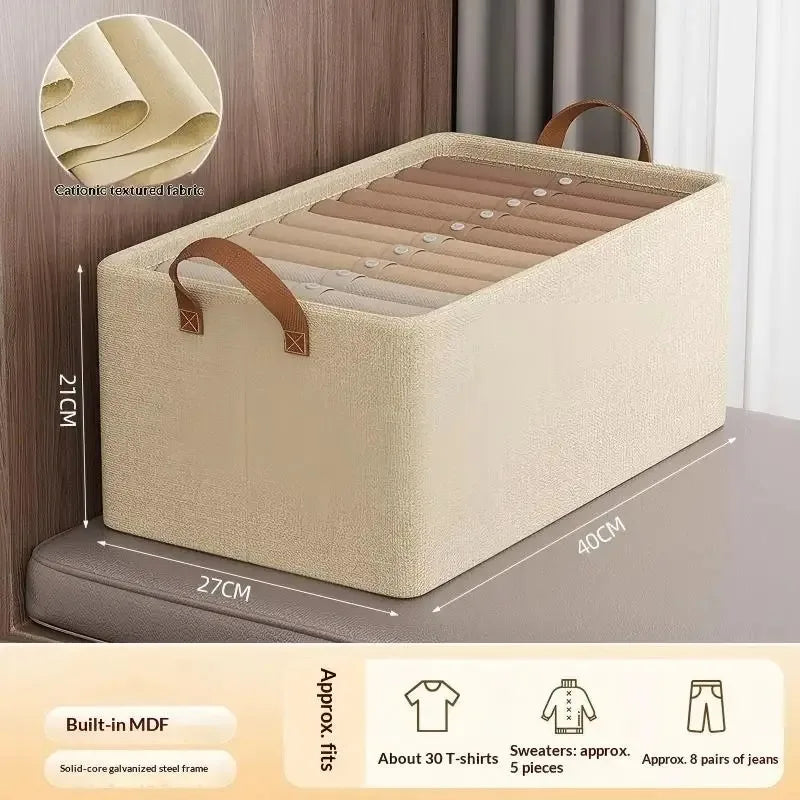 Caja Organizadora de Tela Plegable para el Hogar, Organizador de Armario para Ropa y Pantalones, Solución de Almacenamiento por Capas