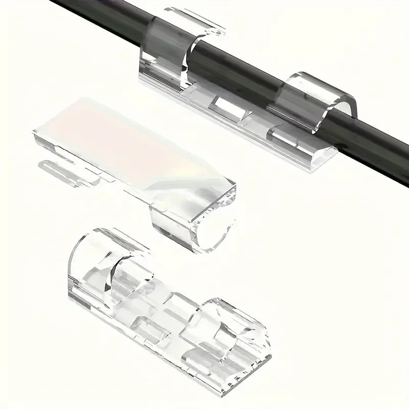 Transparent Cable Clips – Adhesive Wire Organizer for Home, Office & Desk Cable Management