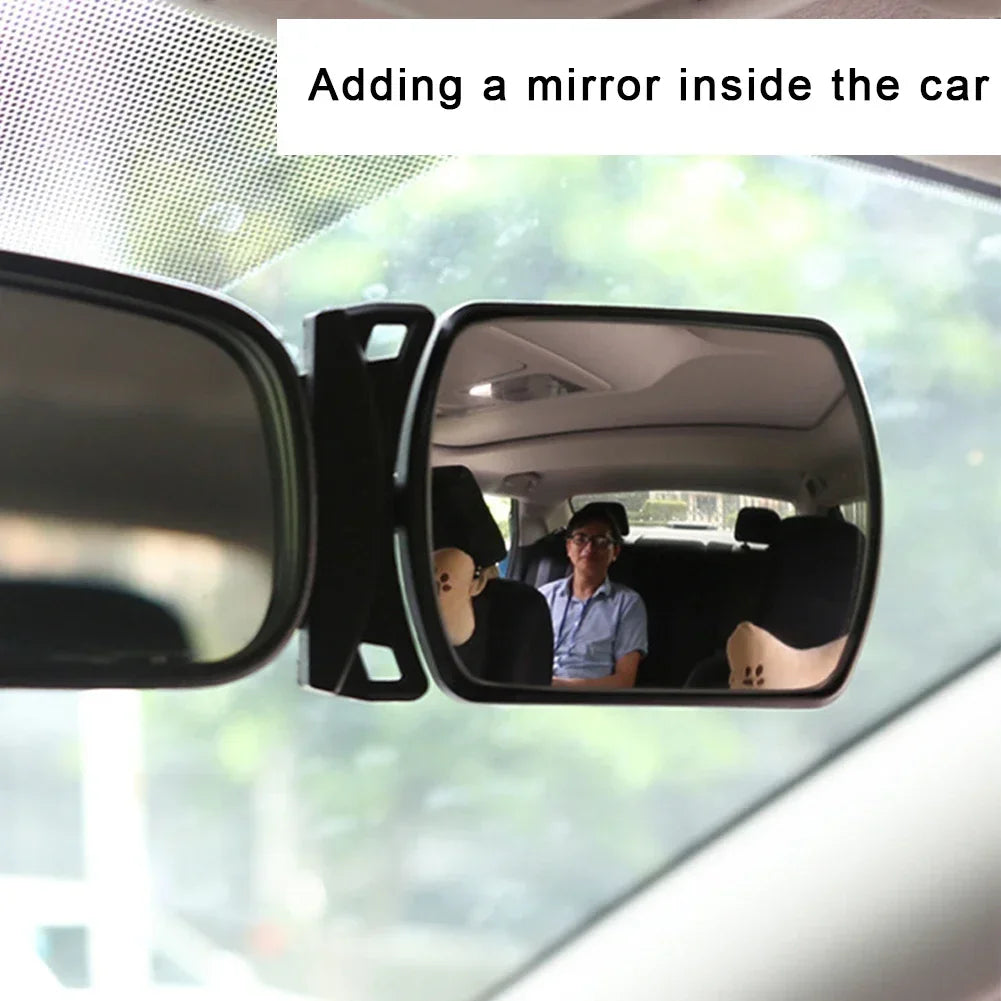 Espejo retrovisor auxiliar para autoobservación, giratorio, para bebé, espejo de seguridad para auto, espejo de seguridad para monitorear al bebé, espejo interior del auto