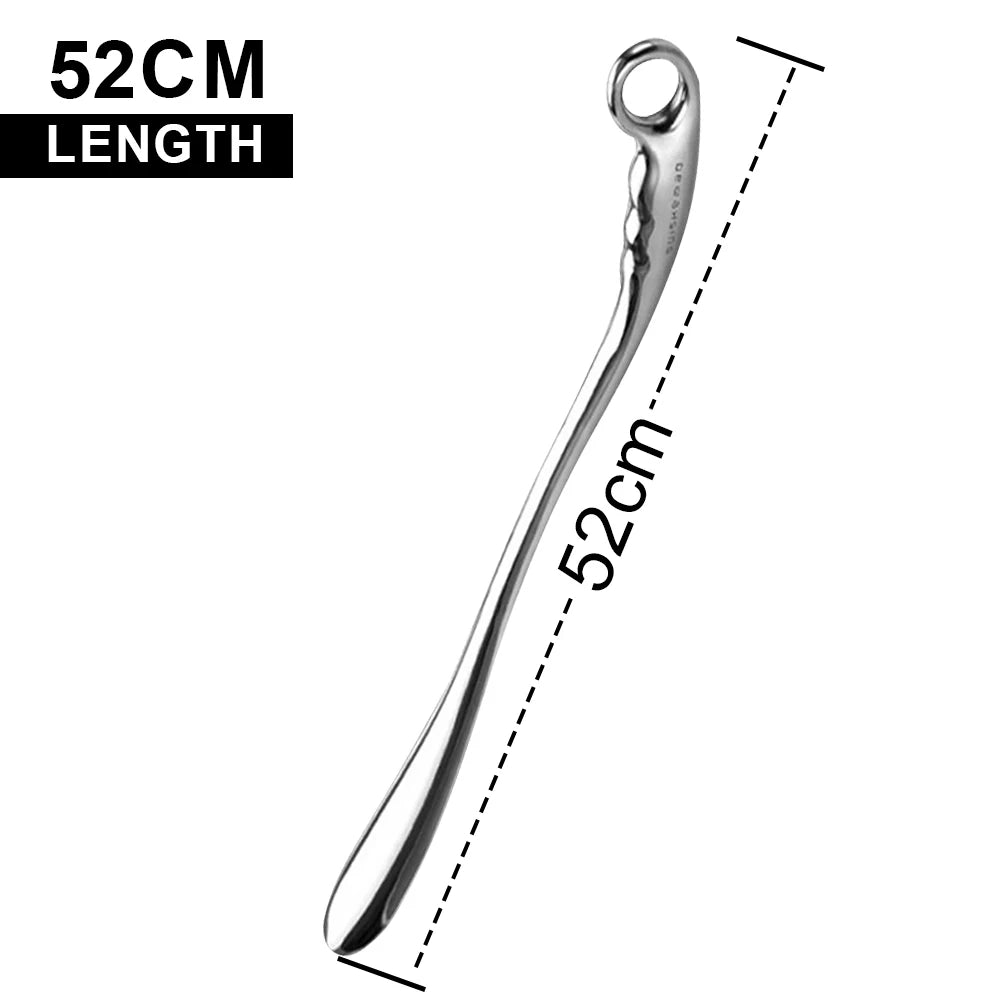 52cm Long Handle Metal Shoe Horn – Heavy-Duty Stainless Steel Shoe Helper for Seniors, Adults & Boots