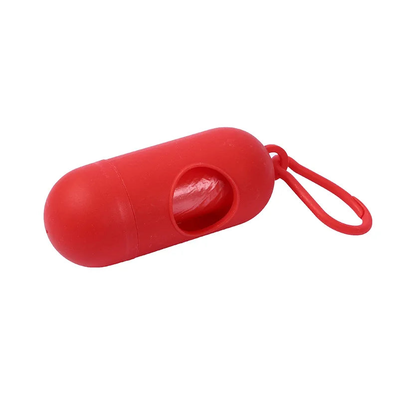 Portable Pet Waste Bag Dispenser – Bullet-Shaped Poop Bag Holder for Dog Walking & Outdoor Cleanup