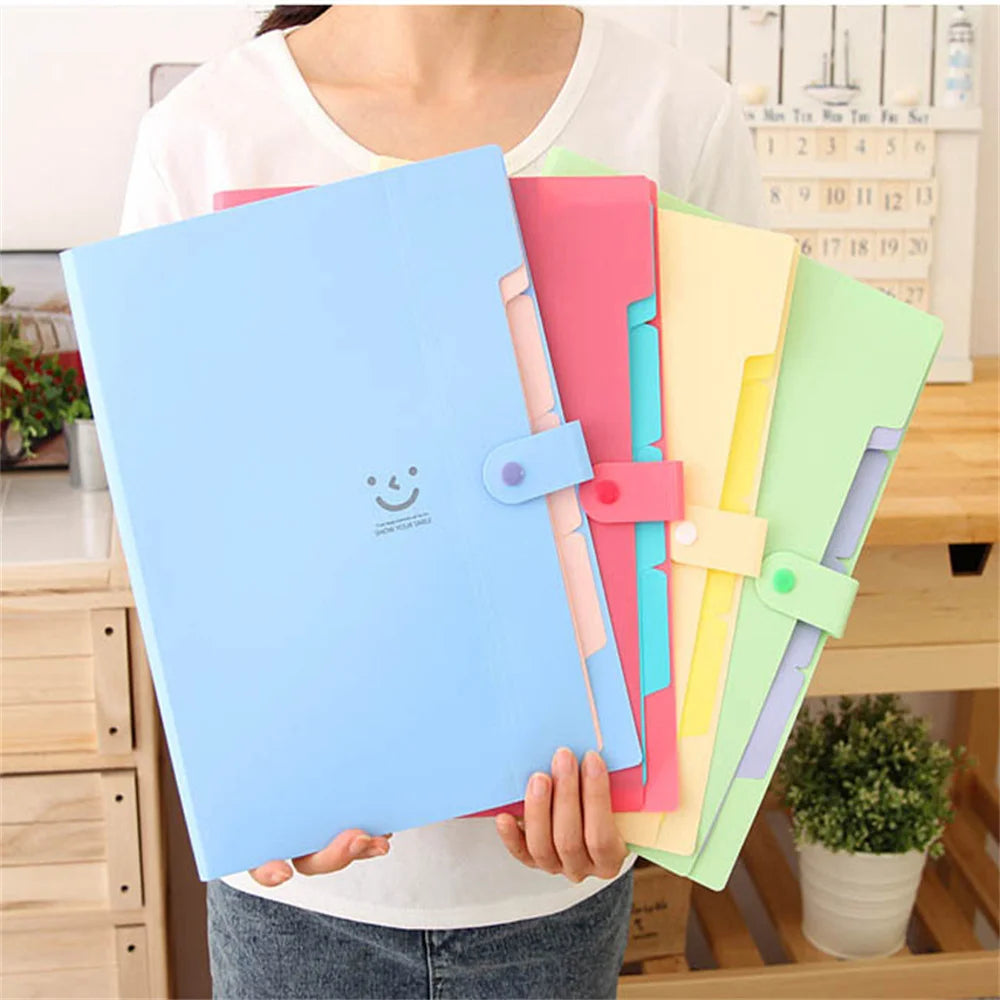 A4 Expandable Document Organizer – 5-Pocket File Folder for School, Office & Home Paper Organization