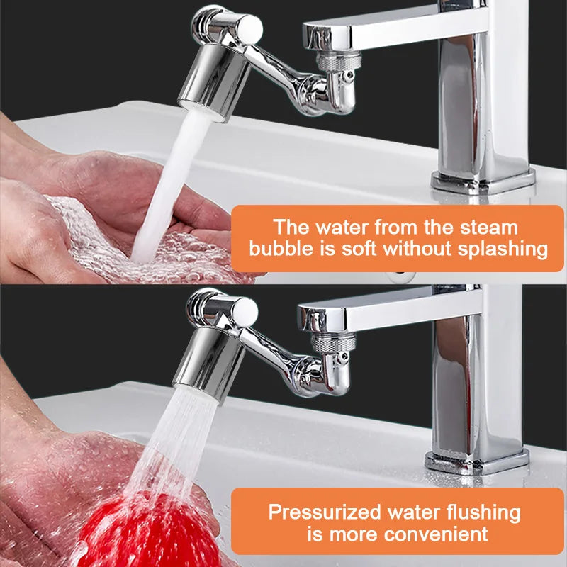 Extensor de Grifo Brazo Robótico ABS Modo Dual Simple Boquilla Giratoria Universal de 1080° para Lavabo de Baño