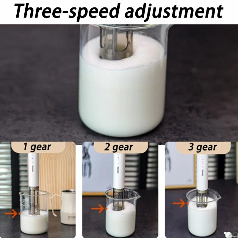 Espumador de Leche Eléctrico Portátil Mini Batidora de Leche de Cocina para Café Máquina de Espuma para Decoración Batidora Licuadora Utensilios para Café