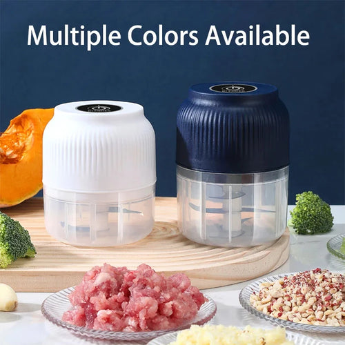 Mini picadora de verduras eléctrica inalámbrica USB recargable de 250 ml, triturador de ajos, picadora de alimentos para la cocina