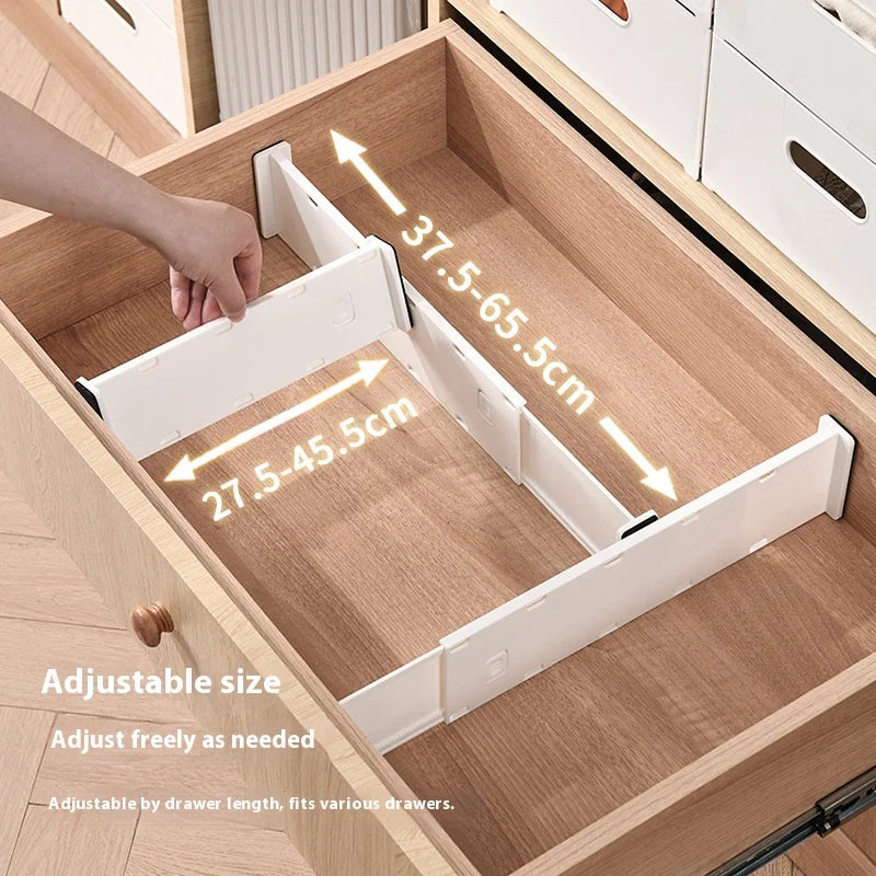 Adjustable Drawer Divider Organizer – Expandable PP Storage Partition for Clothes, Socks, Underwear, Kitchenware & Cosmetics