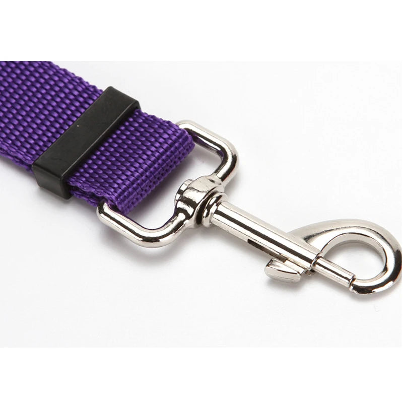 Cinturón de seguridad dos en uno de color sólido para mascotas, correa de nailon, cinturón de seguridad para asiento trasero, arnés ajustable para perros, collar, accesorios para mascotas