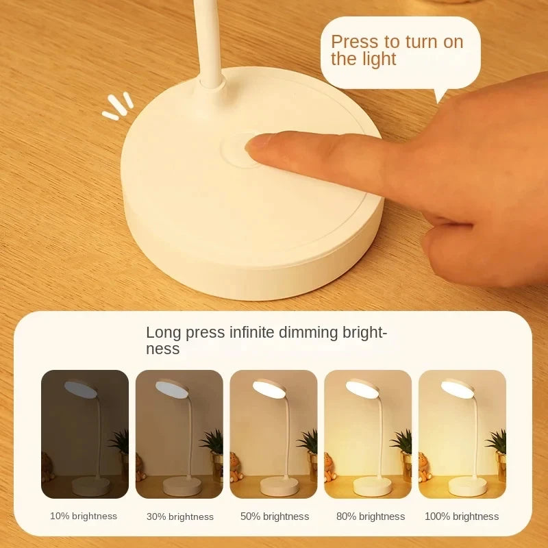 Rechargeable LED Desk Lamp with USB Power – 3 Color Modes & Dimmable Brightness