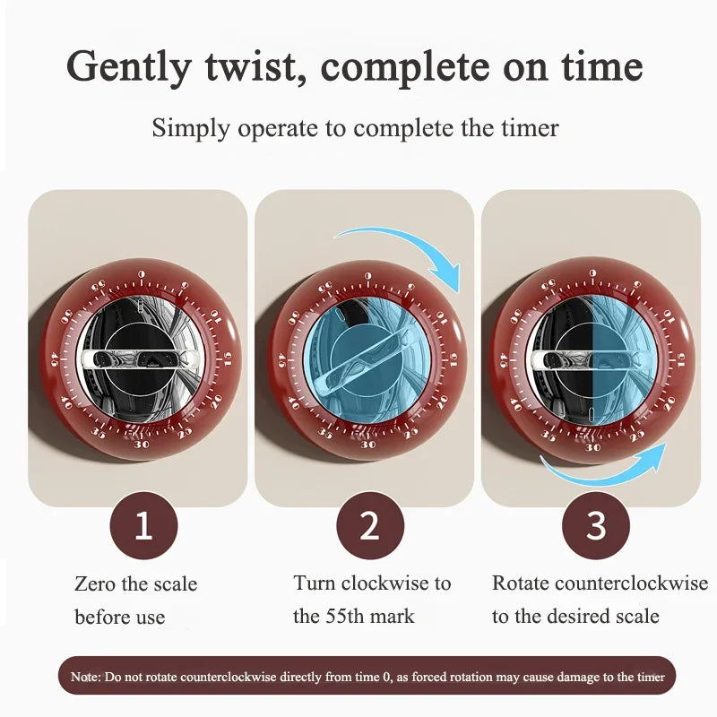 Temporizador magnético de cocina Manual, Reloj despertador con cuenta regresiva, Temporizador digital mecánico de cocina, Cronómetro de estudio para cocinar y ducha