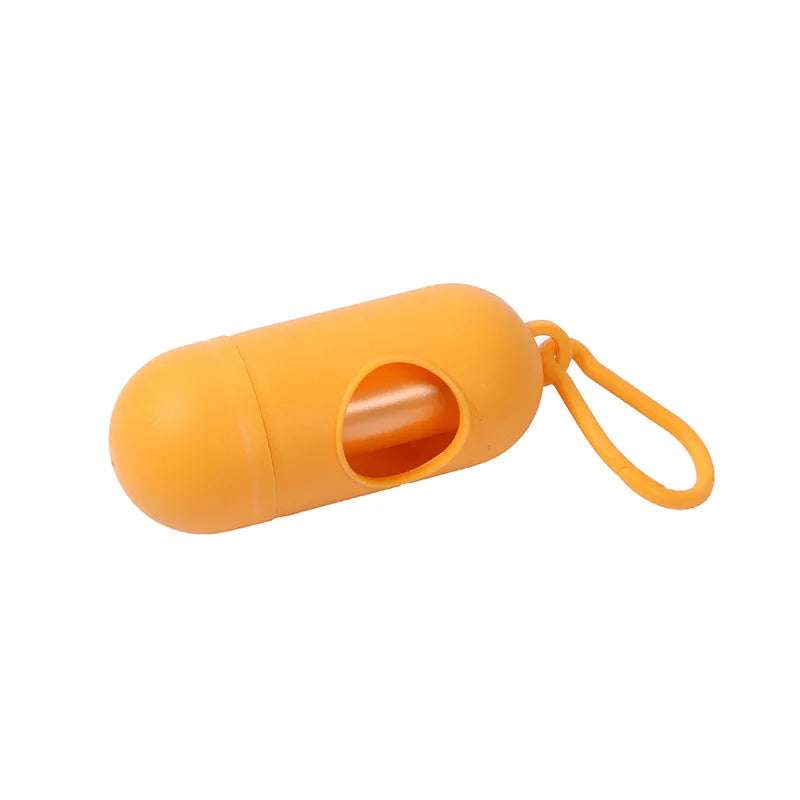 Portable Pet Waste Bag Dispenser – Bullet-Shaped Poop Bag Holder for Dog Walking & Outdoor Cleanup