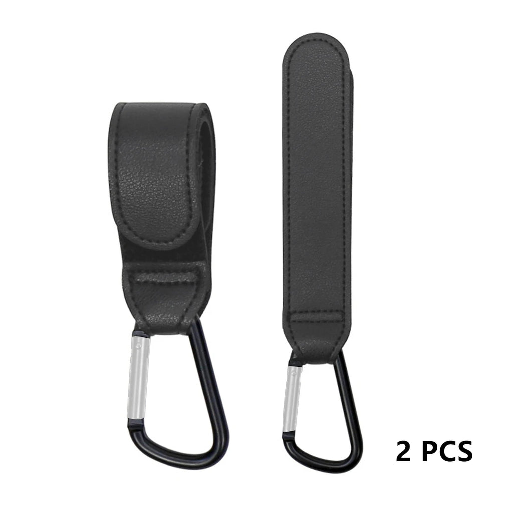 2 ganchos de piel sintética para cochecito de bebé, rotación de 360 grados, organizador de carrito, accesorios de ganchillo para cochecito