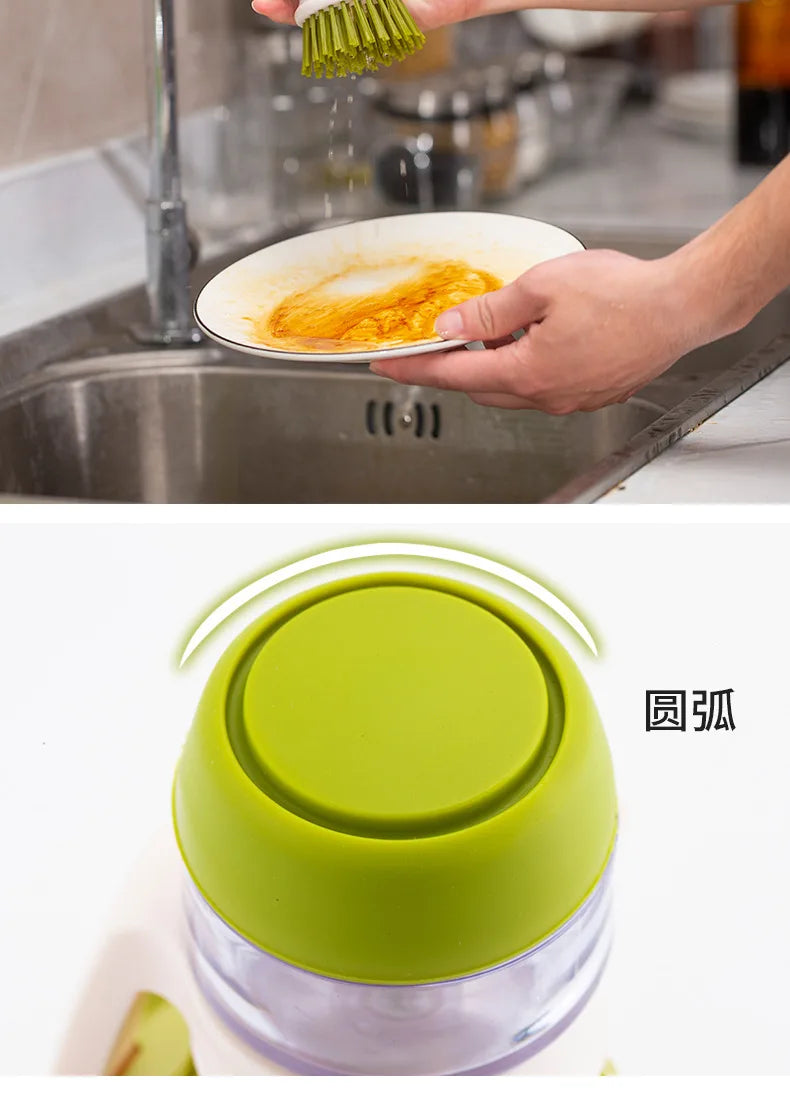 Soap Dispensing Dish Brush with Replaceable Head & Storage Stand