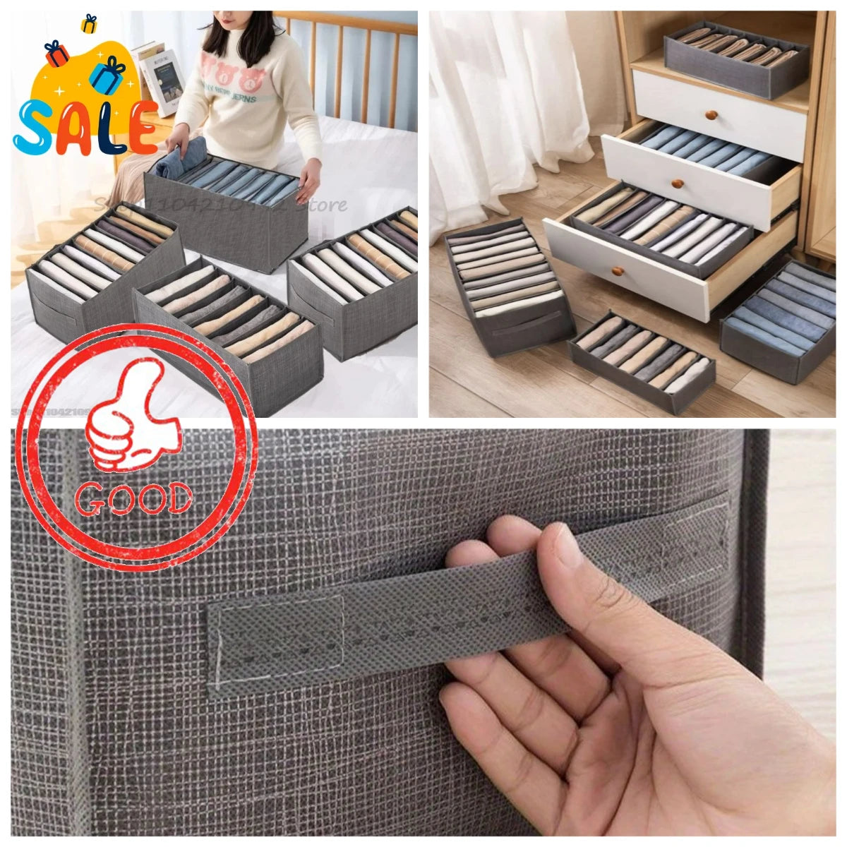 Organizador de Ropa Interior para Cajones de Dormitorio, Organizador de Ropa para Joyas en el Armario, Organizador de Jeans, Calcetines, Caja de Almacenamiento