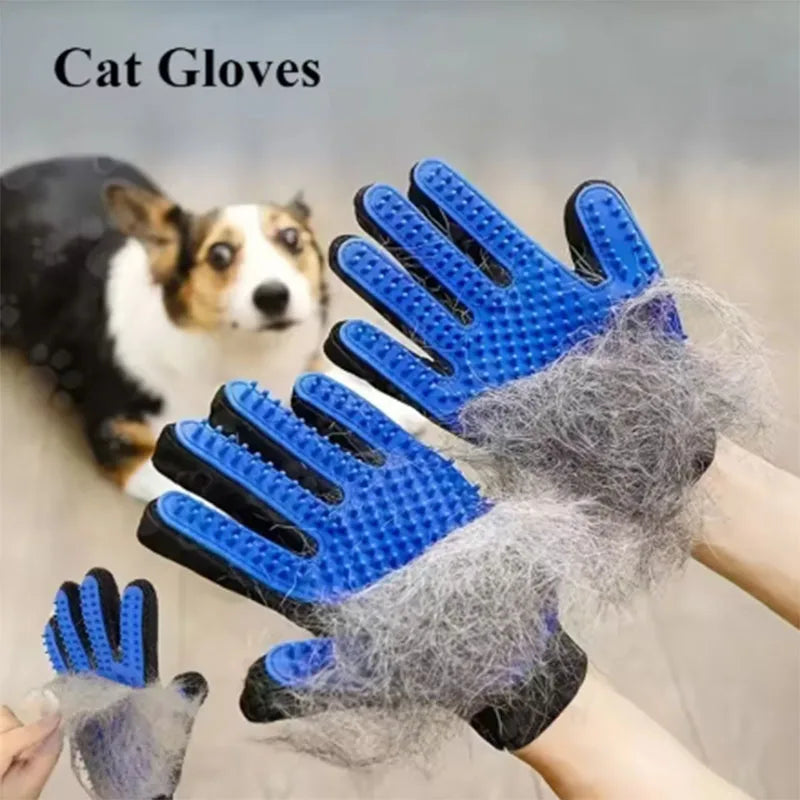 Guante quitapelos para mascotas, peine, guante de limpieza para perros y gatos, para deshedding, cepillo de masaje, suministros para animales, accesorios para gatos