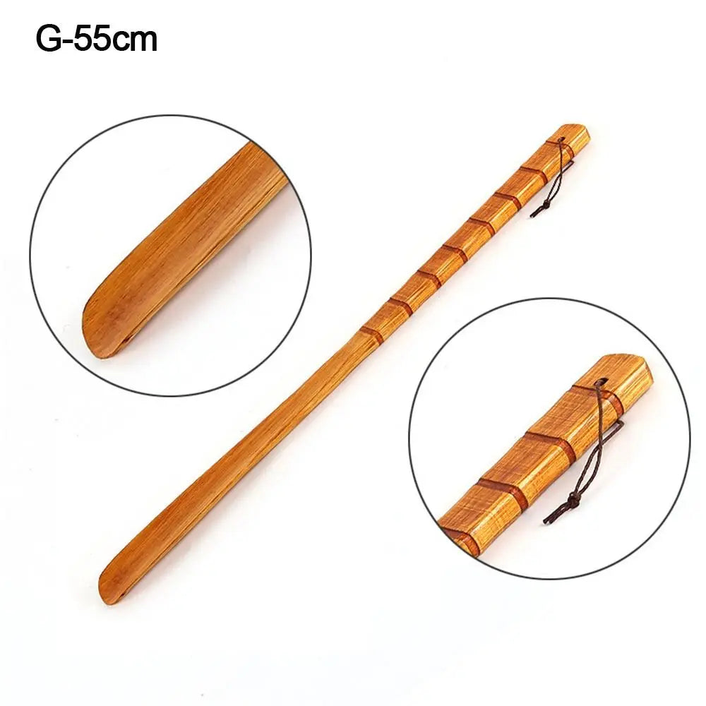 Extra Long Wooden Shoe Horn – Smooth Long Handle Shoehorn for Easy Shoe Wearing, Hanging Design for Seniors, Adults & Travel