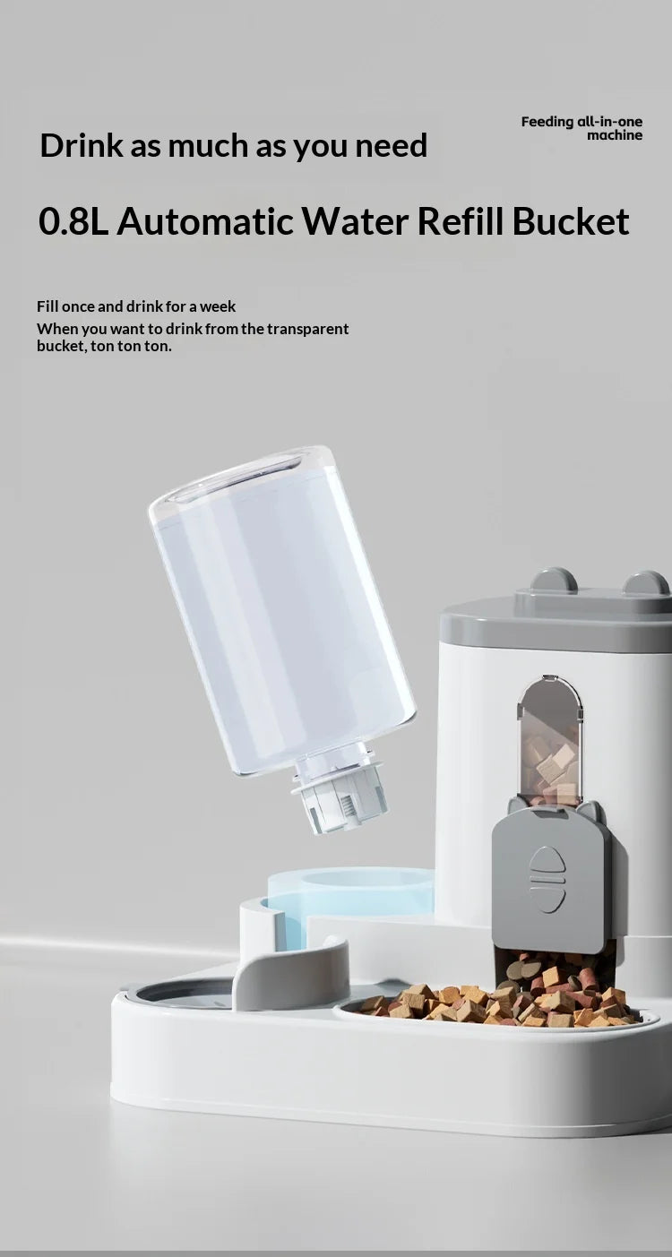 Automatic Pet Feeder & Water Dispenser – Large Capacity Food & Water Station for Cats & Dogs