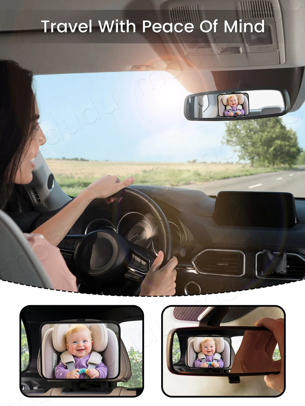 Baby Car Mirror for Rear-Facing Seats – Shatter-Resistant Rear Seat Safety Mirror with Universal Vehicle Fit