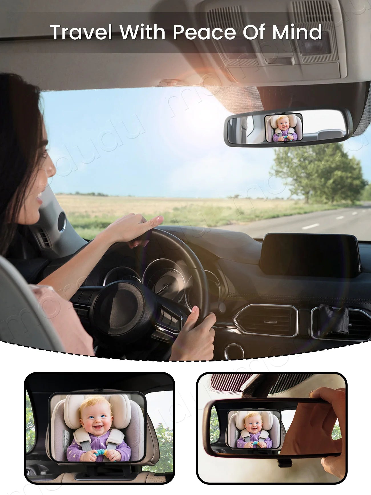 Baby Car Mirror for Rear-Facing Seats – Shatter-Resistant Rear Seat Safety Mirror with Universal Vehicle Fit