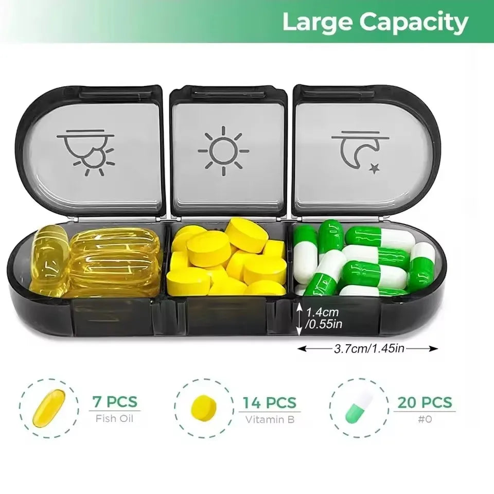 Pastillero Semanal de 7 Días Organizador Portátil de Pastillas Medicamentos Cajas de Almacenamiento Estuche de Primeros Auxilios Contenedor de Píldoras con Compartimentos
