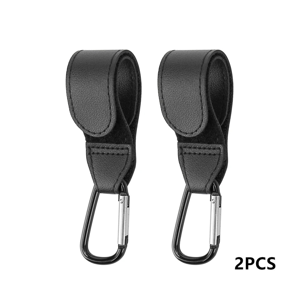 2 ganchos de piel sintética para cochecito de bebé, rotación de 360 grados, organizador de carrito, accesorios de ganchillo para cochecito