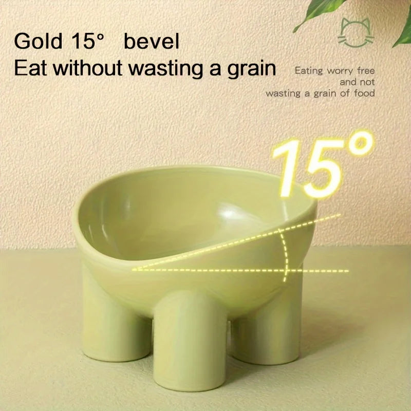 Cuenco Elevado para Gatos con Soporte - Plato Duradero de Plástico para Comida y Agua de Mascotas, Elegante y Moderno, Ergonómico para Cuello de Gatos y Perros