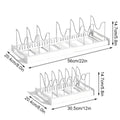 Organizador expandible de ollas y sartenes, organizador multifuncional de almacenamiento de ollas y sartenes, soporte para gabinetes que ahorra espacio para platos, cuencos y tapas