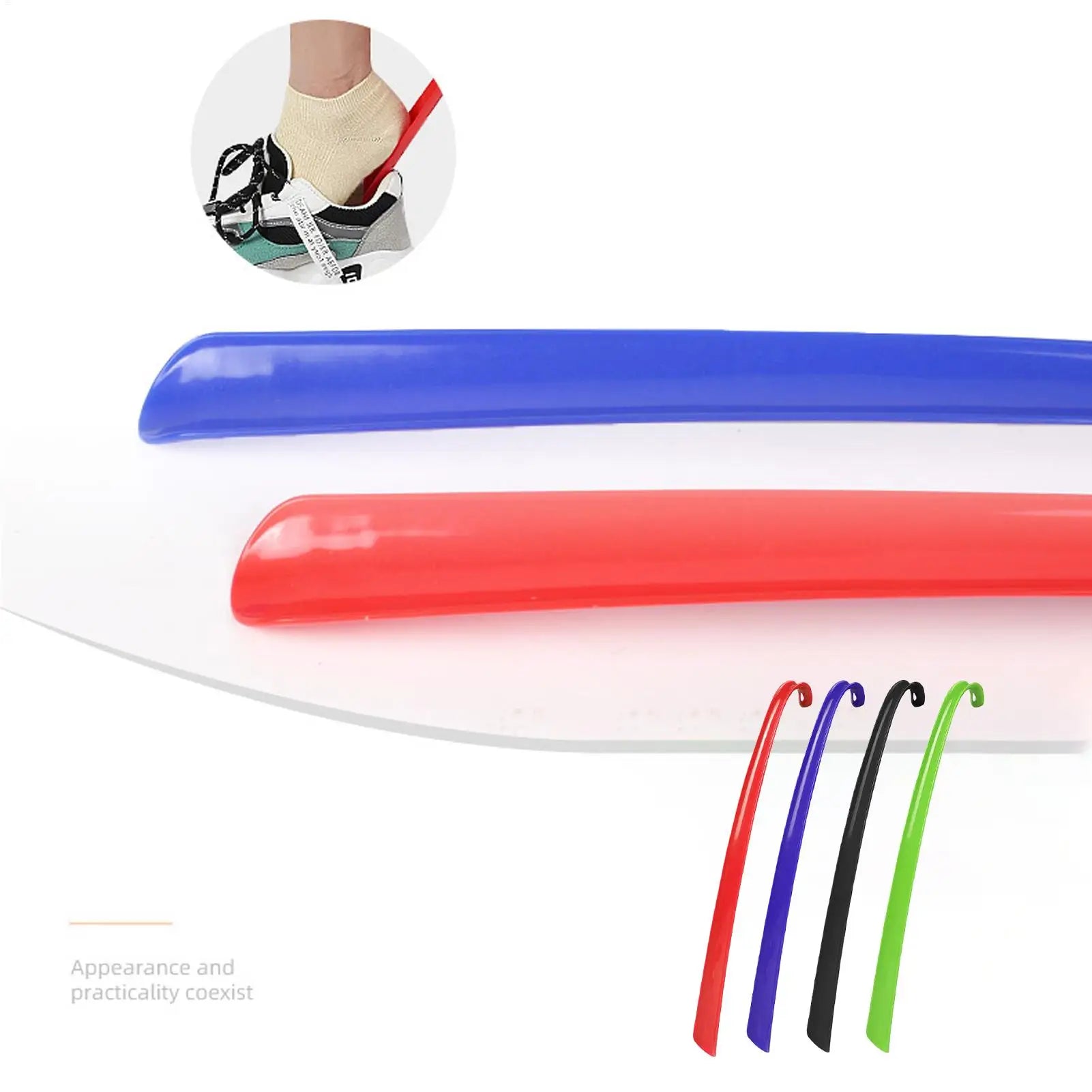 Long Handle Shoe Horn with Grip – 16.7" Easy Shoe Helper for Seniors, Boots, Sneakers & Everyday Footwear