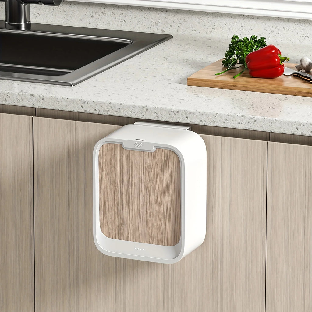Wall Mounted Smart Sensor Trash Can with Lid for Kitchen Cabinet & Under Sink Storage