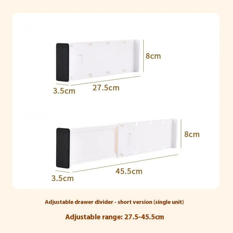 Adjustable Drawer Divider Organizer – Expandable PP Storage Partition for Clothes, Socks, Underwear, Kitchenware & Cosmetics