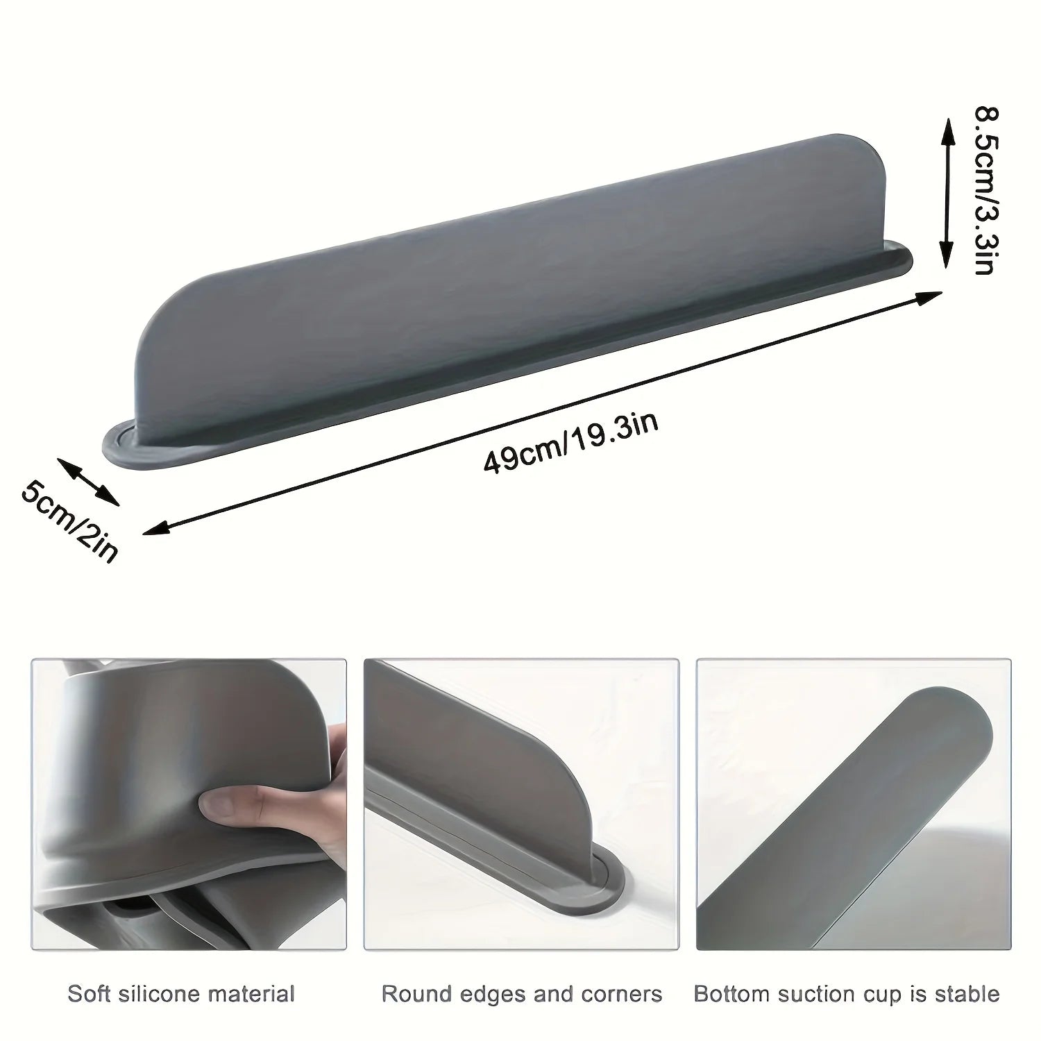 Protector contra salpicaduras de silicona para fregadero con ventosas - Barrera de agua para cocinas, laboratorios y fregaderos