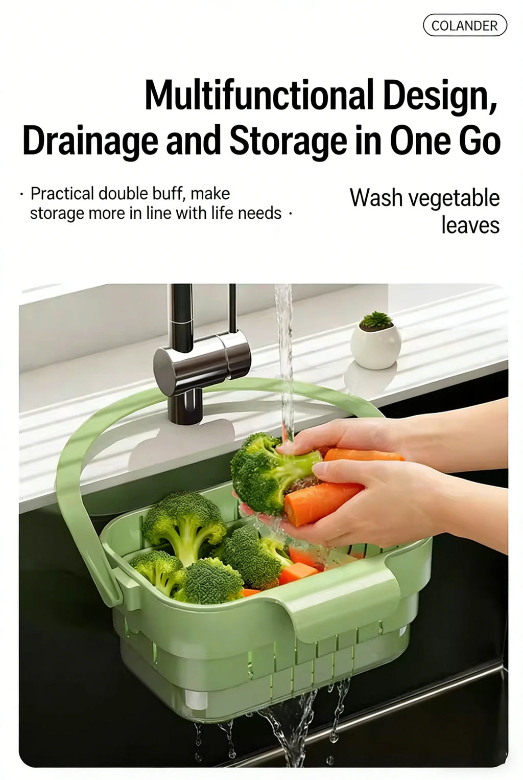Colador de fregadero plegable y expandible colgante, cesta de filtro para residuos de alimentos y frutas, colador de fregadero ahorrador de espacio para cocina doméstica