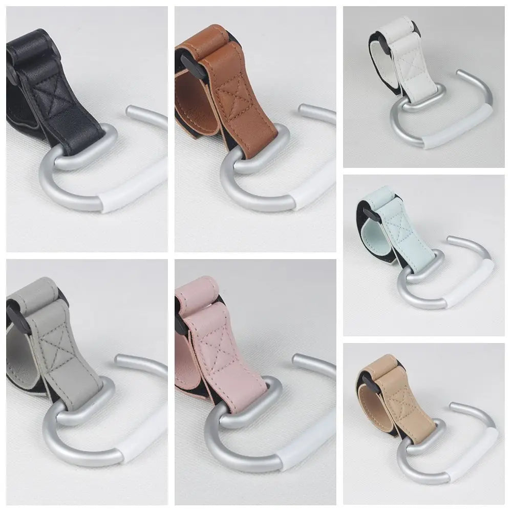 Baby Stroller Hook – Universal PU Organizer Hook for Diaper Bags, Shopping Bags & Stroller Accessories