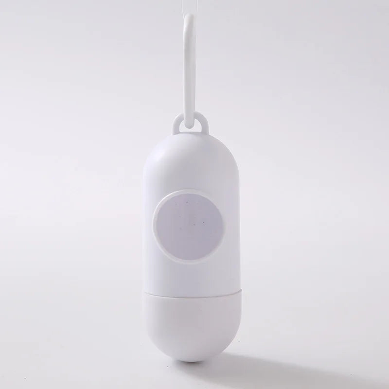 Portable Pet Waste Bag Dispenser – Bullet-Shaped Poop Bag Holder for Dog Walking & Outdoor Cleanup