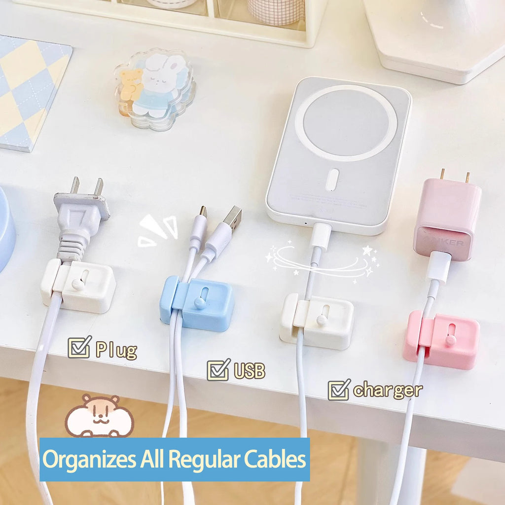 Desk Cable Management Clip – No-Drill Cord Organizer for Charging & Data Cables
