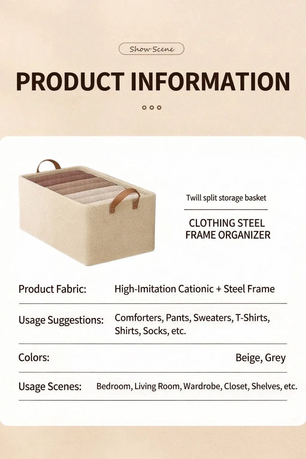 Caja Organizadora de Tela Plegable para el Hogar, Organizador de Armario para Ropa y Pantalones, Solución de Almacenamiento por Capas